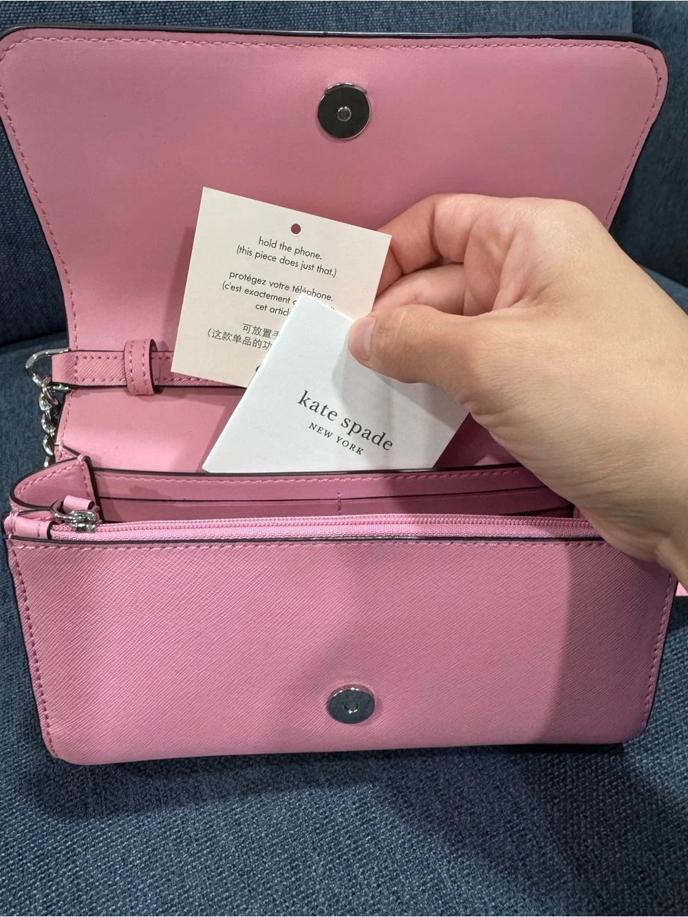 Kate spade Pink Saffiano Crossbody with Chain Strap